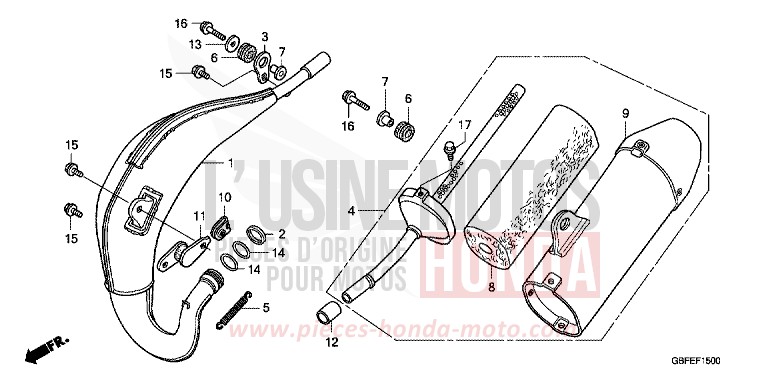 EXPANSIONSKAMMER von CR85R "Big Wheel" EXTREME RED (R292) von 2007